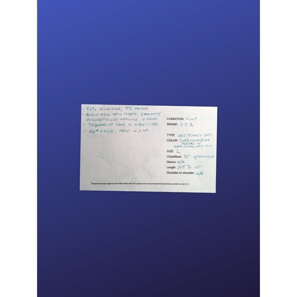 J.T.B. Camisole Cami Top w/Floral Lace Trim, PINK FLORAL/BLACK, Size Large, NWOT - Picture 8 of 8